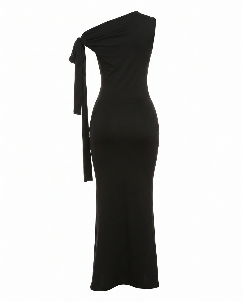 One-Shoulder Bow Midi Dress