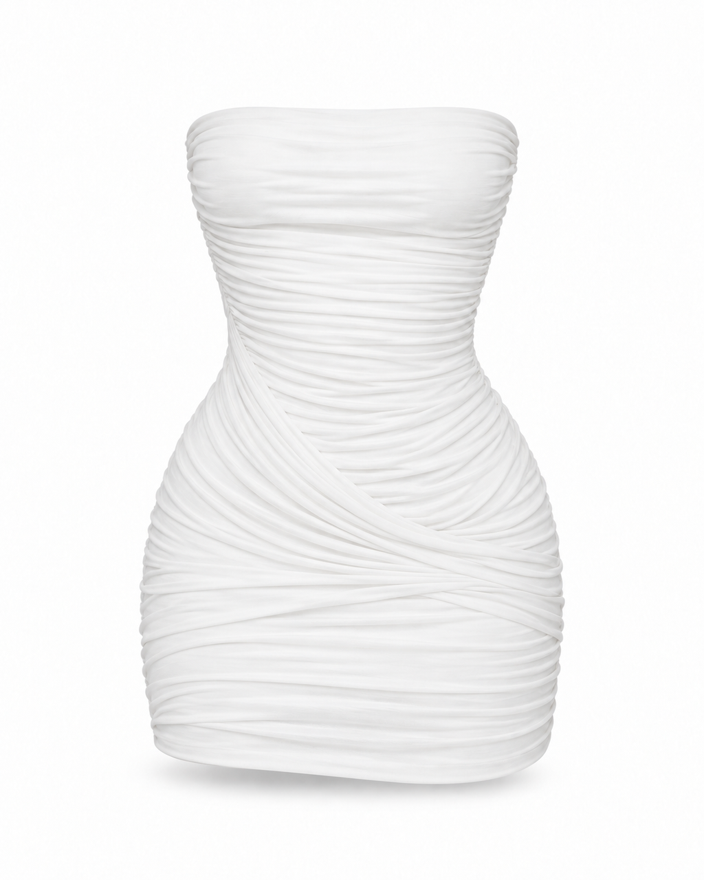 Ruched Strapless Mini Dress