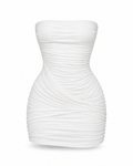 Ruched Strapless Mini Dress