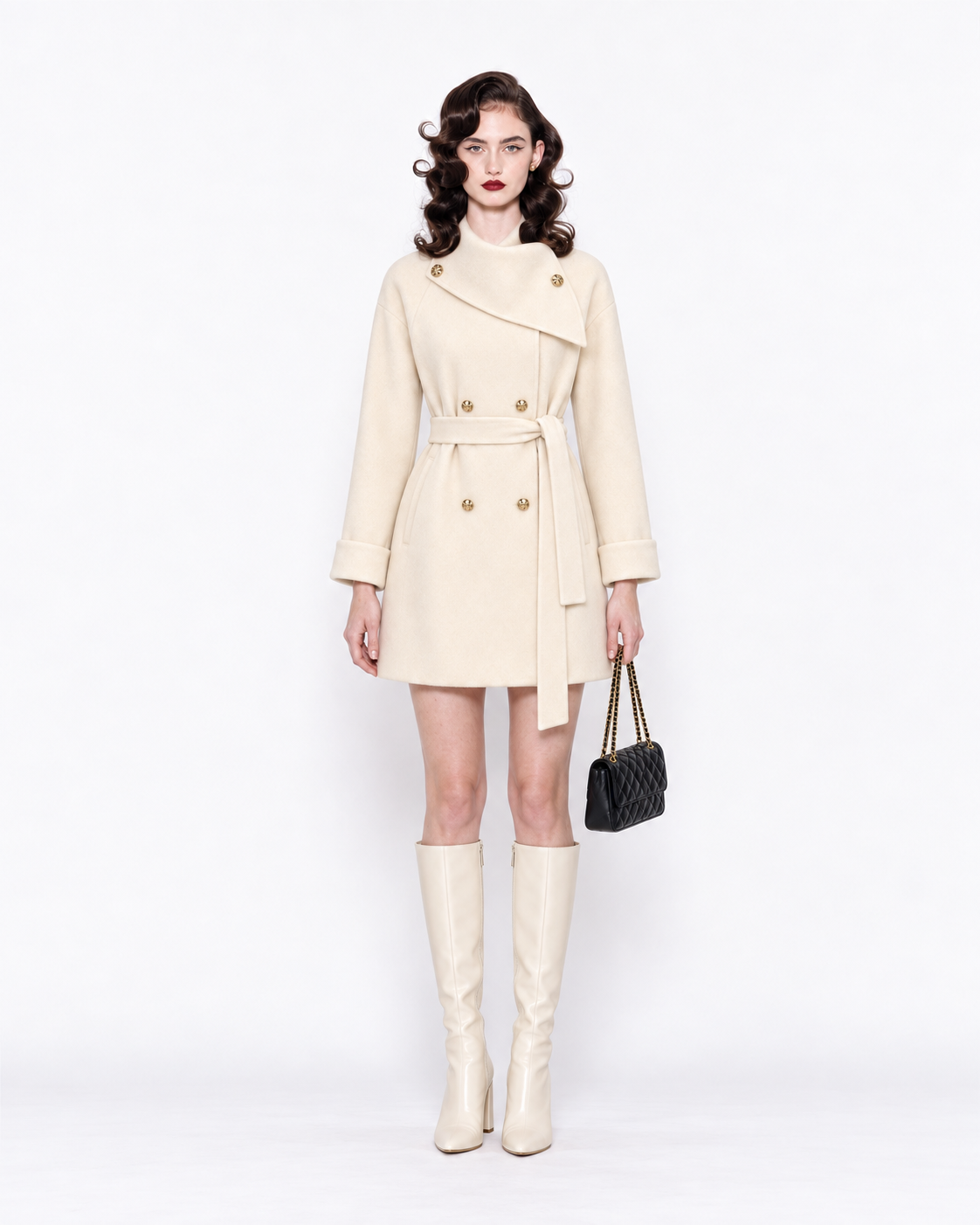 Belted Double-Breasted Coat