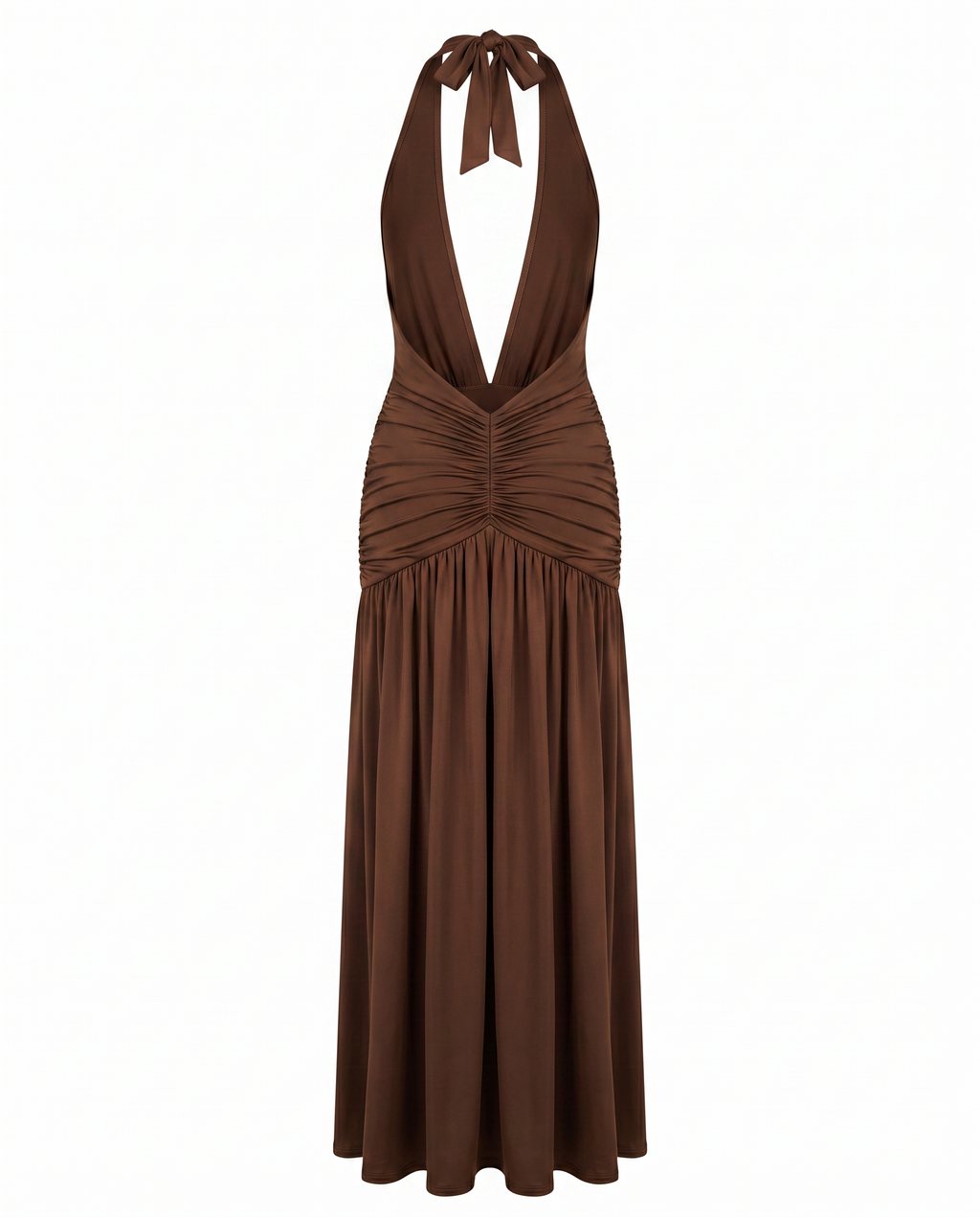 Deep V-Neck Halter Dress