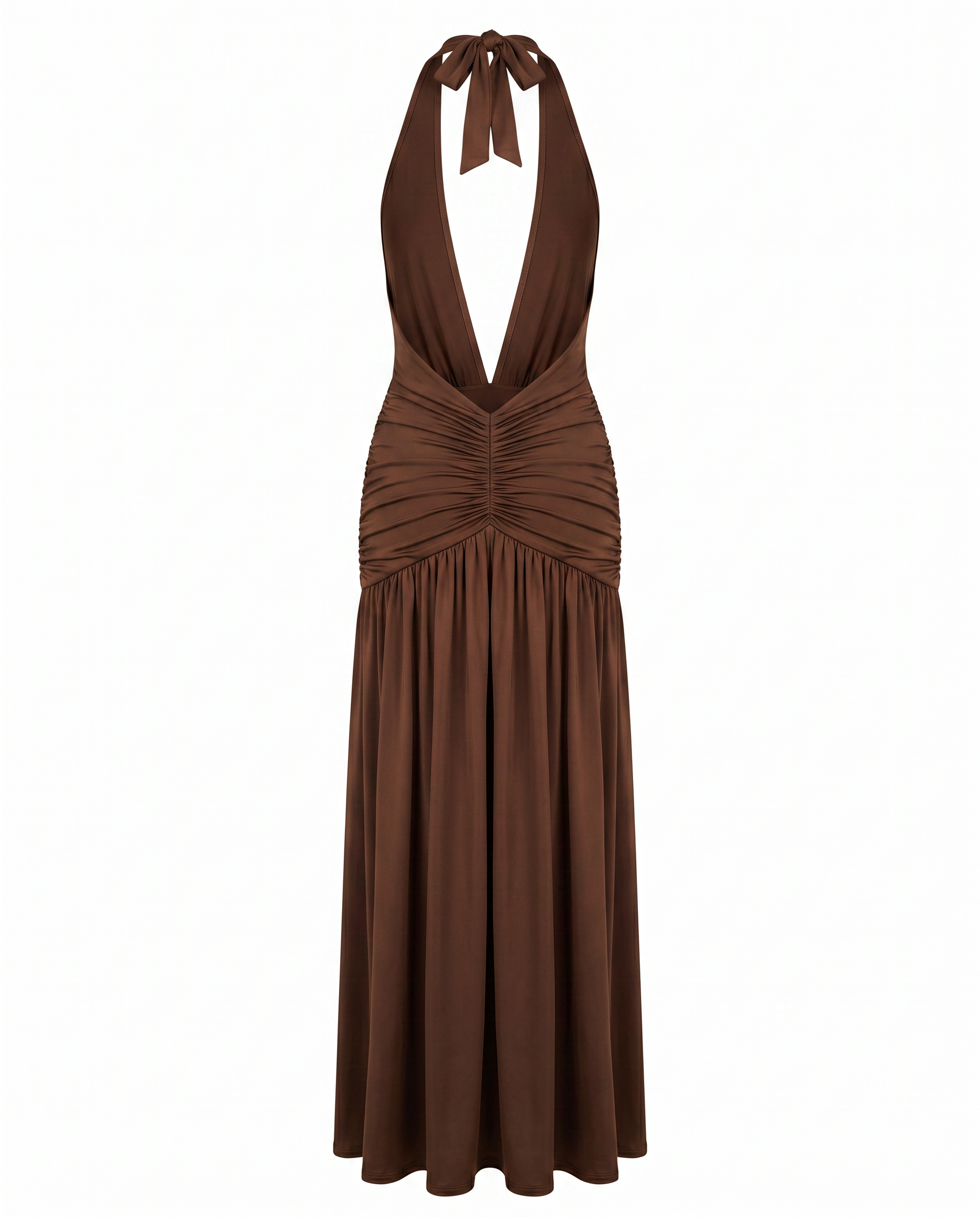 Deep V-Neck Halter Dress
