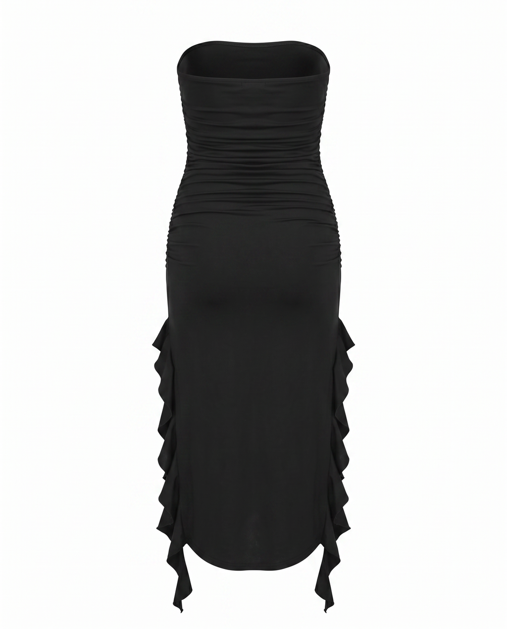 Ruffle-Hem Strapless Dress