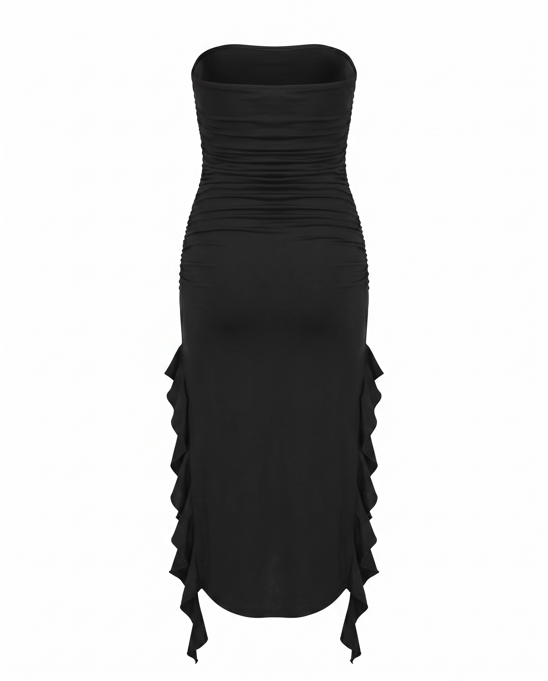 Ruffle-Hem Strapless Dress