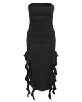 Ruffle-Hem Strapless Dress