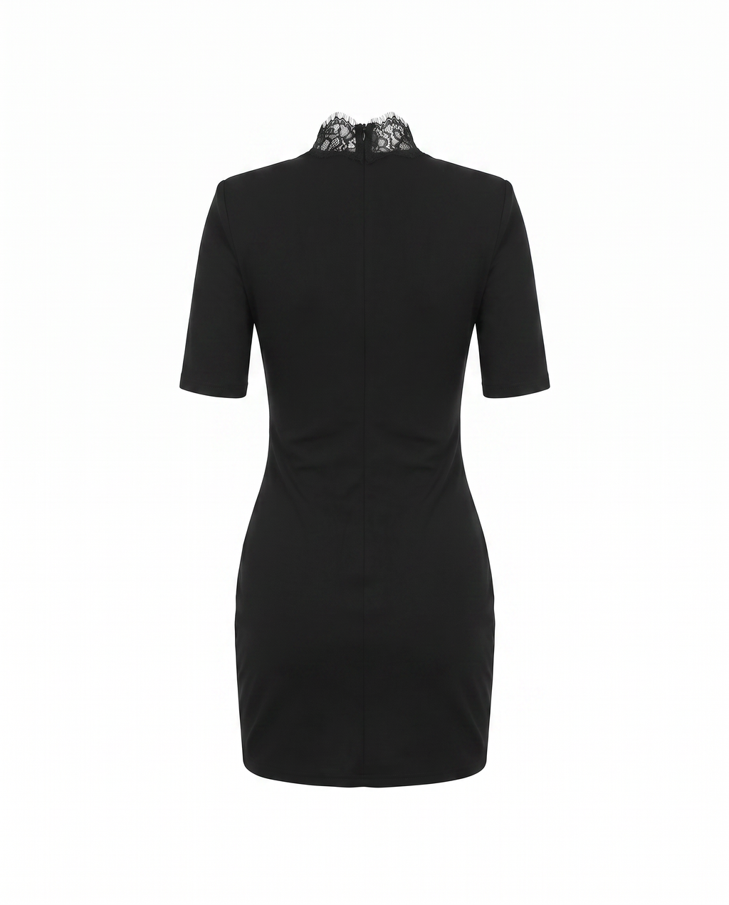 Lace-Trim Keyhole Bodycon Dress
