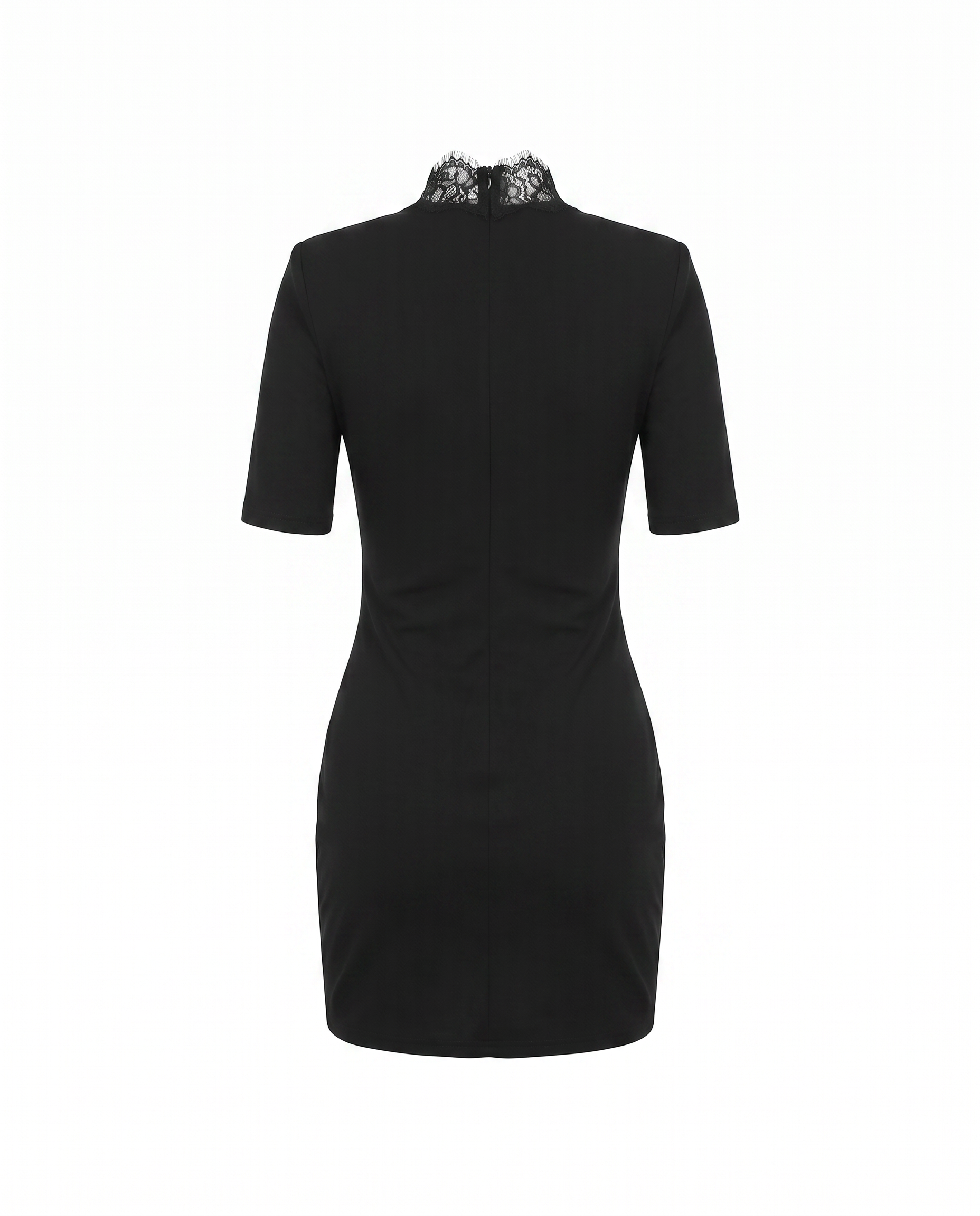 Lace-Trim Keyhole Bodycon Dress