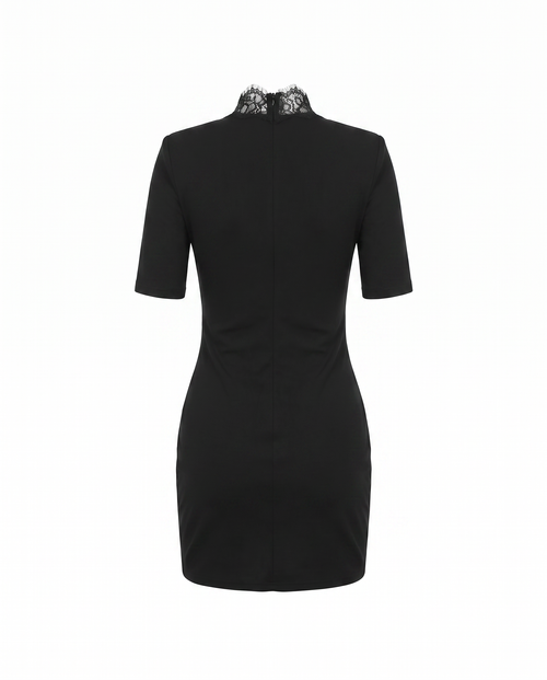 Lace-Trim Keyhole Bodycon Dress